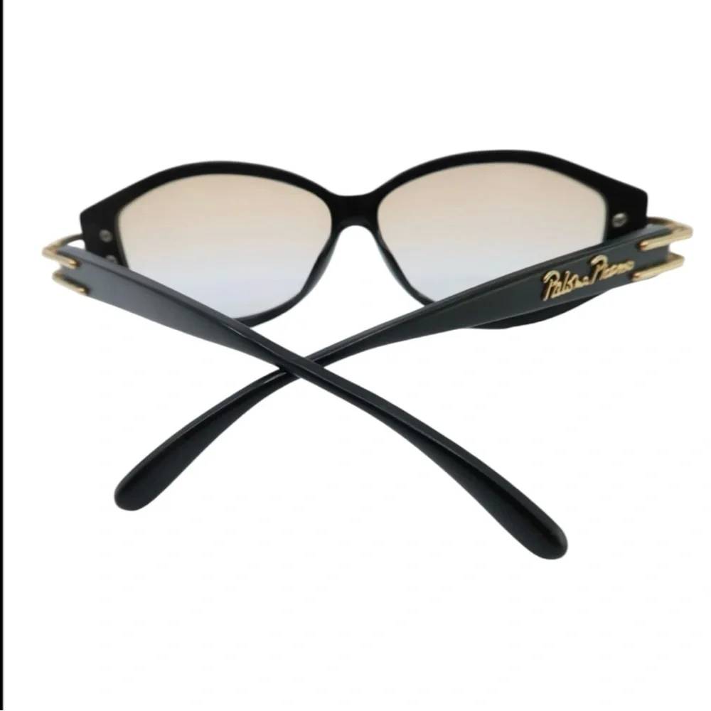 Paloma Picasso Killer Vintage Sunglasses Jet Black with Gold Hardware, Germany